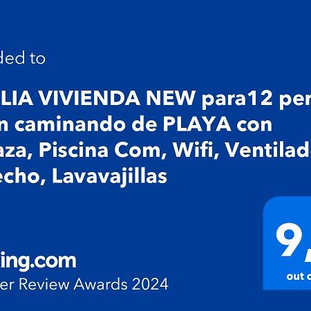 Amplia Vivienda New Para12 Pers A 4 Min Caminando De Playa Con Terraza, Piscina Com, Wifi, Ventiladores De Techo, Lavavajillas Рокетас-де-Мар Екстер'єр фото