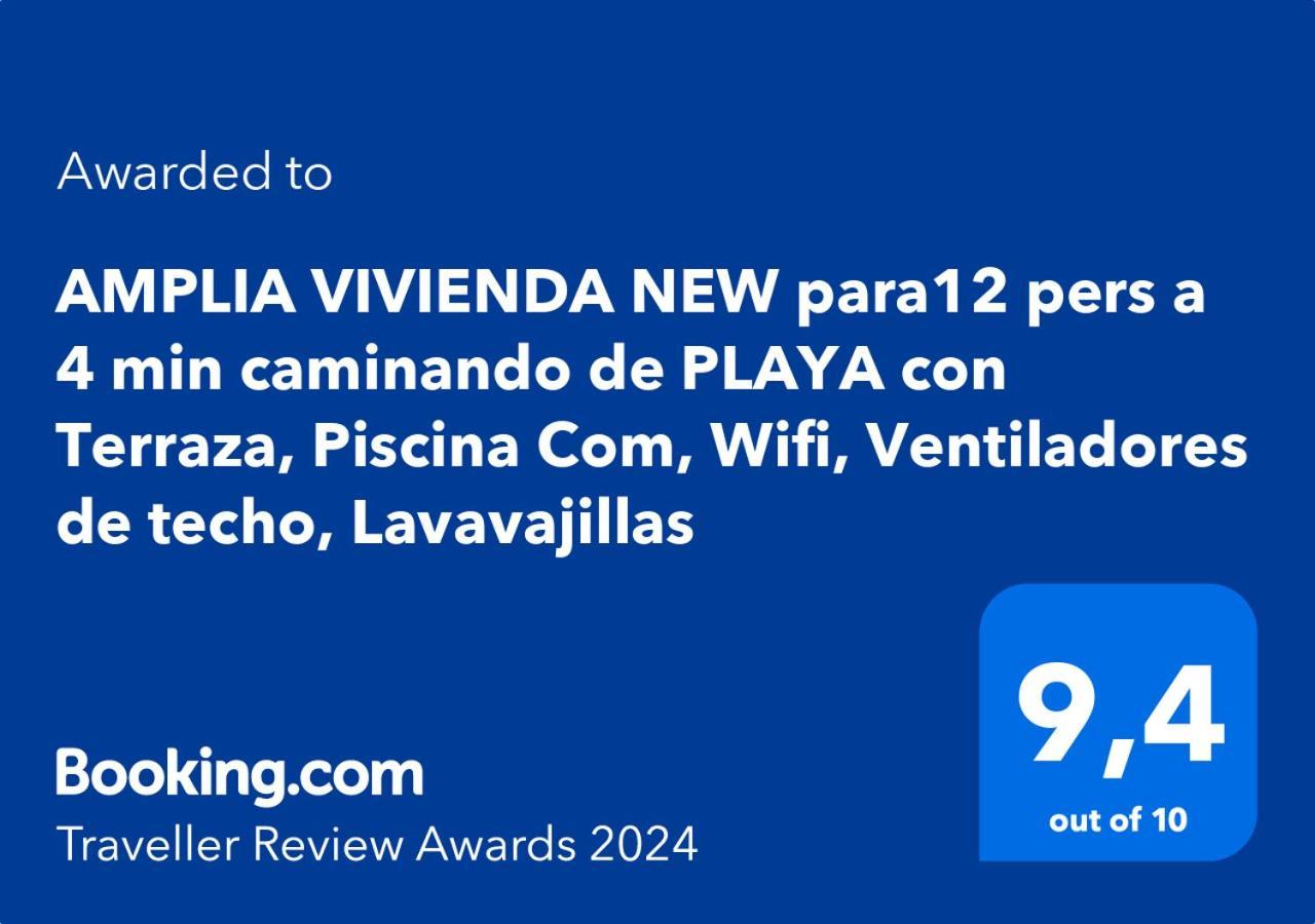 Amplia Vivienda New Para12 Pers A 4 Min Caminando De Playa Con Terraza, Piscina Com, Wifi, Ventiladores De Techo, Lavavajillas Рокетас-де-Мар Екстер'єр фото