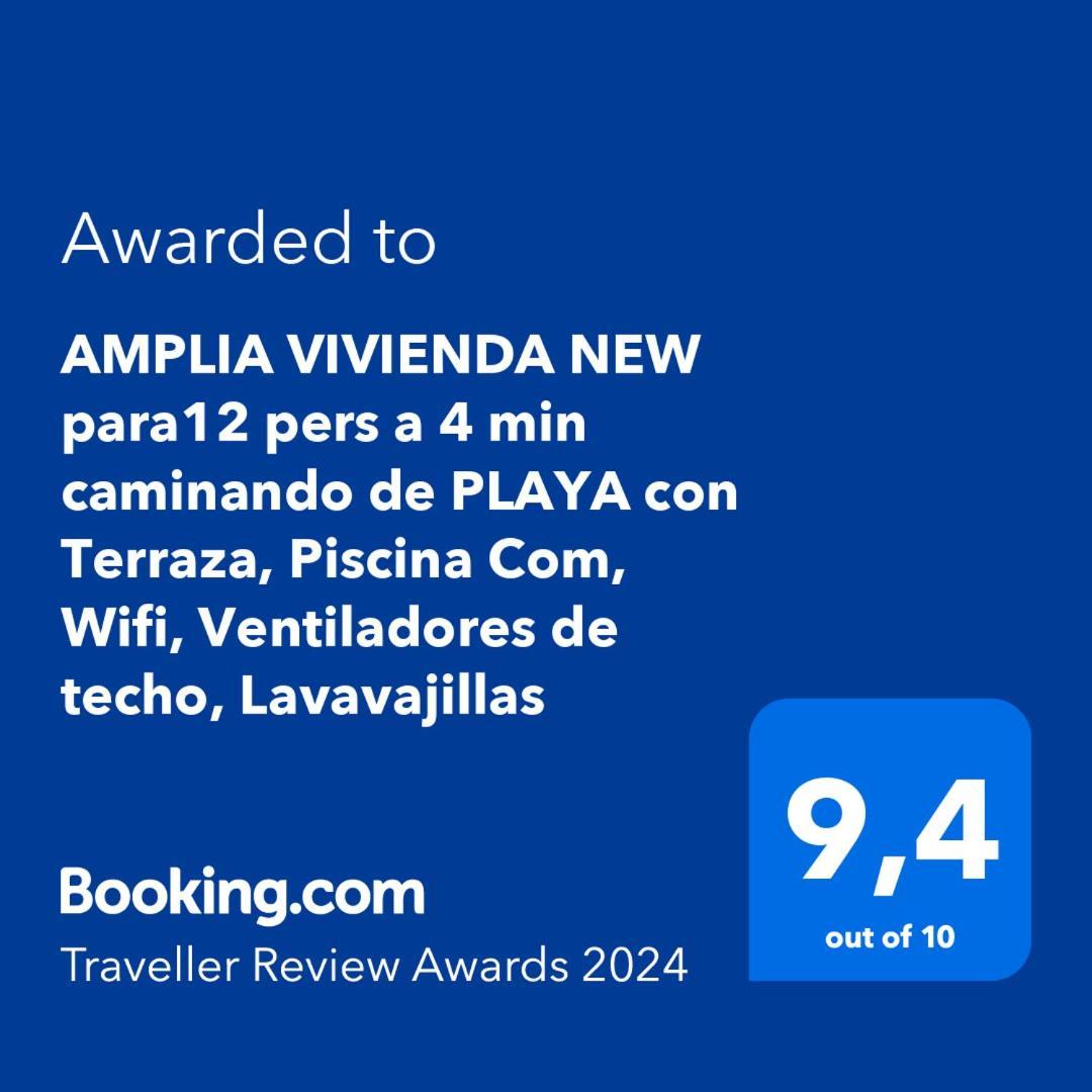 Amplia Vivienda New Para12 Pers A 4 Min Caminando De Playa Con Terraza, Piscina Com, Wifi, Ventiladores De Techo, Lavavajillas Рокетас-де-Мар Екстер'єр фото